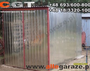 Garaż blaszany 2x3 ocynkowany brama dwuskrzydłowa

