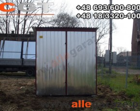 Garaż blaszany 2x3 ocynkowany brama dwuskrzydłowa

