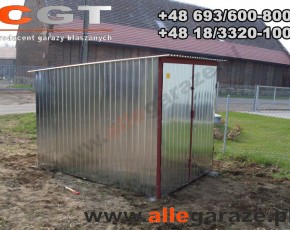 Garaż blaszany 2x3 ocynkowany brama dwuskrzydłowa

