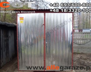 Garaż blaszany 2x3 ocynkowany brama dwuskrzydłowa

