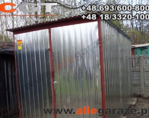 Garaż blaszany 2x3 ocynkowany brama dwuskrzydłowa

