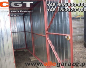Garaż blaszany 2x3 ocynkowany brama dwuskrzydłowa

