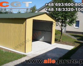 Garaż blaszany 3,5x6 dwuspadowy grafit RAL7024 brama uchylna