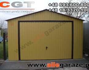Garaż blaszany 3,5x6 dwuspadowy grafit RAL7024 brama uchylna