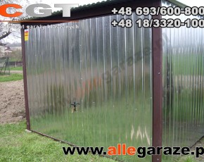 Garaż blaszany 3x5 ocynkowany brama uchylna


