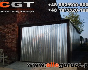 Garaż blaszany 3x5 ocynkowany brama uchylna

