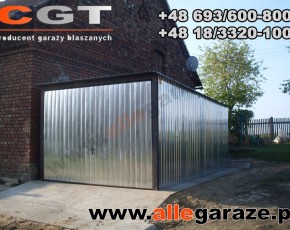 Garaż blaszany 3x5 ocynkowany brama uchylna

