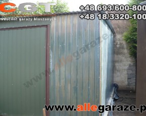 Garaż blaszany 4x4 standardowy zielony RAL6020 brama uchylna