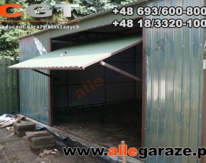 Garaż blaszany 4x4 standardowy zielony RAL6020 brama uchylna