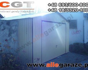 Garaż blaszany 4x6 dwuspadowy zielony RAL 6020 brama dwuskrzydłowa