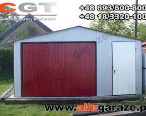 Małopolska Śląsk Garaże blaszane garaż blaszany 5x5 dwuspadowy RAL8017 RAL1002 RAL8004 RAL9010 RAL6020 RAL3005 allegaraze.pl