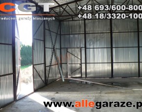 Hala 7x12 dwuspadowa ocynk brama dwuskrzydłowa