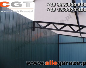 Garaż blaszany 9x6 dwuspadowy zielony RAL 6005 brama uchylna