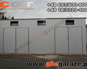 Hala garażowa 10x5 dwuspadowa biała RAL9010 brama dwuskrzydłowa  