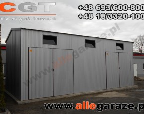 Hala garażowa 10x5 dwuspadowa biała RAL9010 brama dwuskrzydłowa  