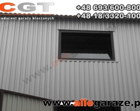 Hala garażowa 10x5 dwuspadowa biała RAL9010 brama dwuskrzydłowa  