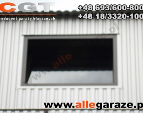 Hala garażowa 10x5 dwuspadowa biała RAL9010 brama dwuskrzydłowa  
