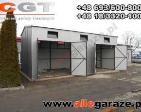 Hala garażowa 10x5 dwuspadowa biała RAL9010 brama dwuskrzydłowa  