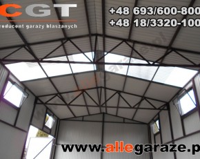 Hala garażowa 10x5 dwuspadowa biała RAL9010 brama dwuskrzydłowa  