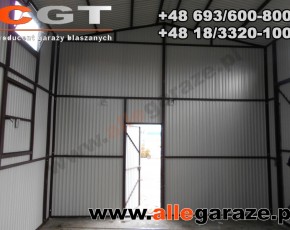 Hala garażowa 10x5 dwuspadowa biała RAL9010 brama dwuskrzydłowa  