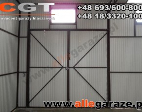 Hala garażowa 10x5 dwuspadowa biała RAL9010 brama dwuskrzydłowa  